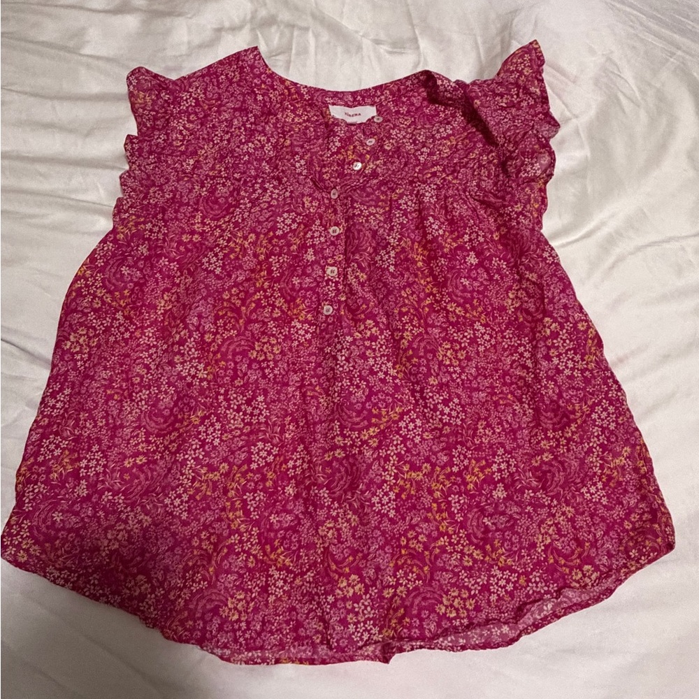 Xirena Floral Pink Tank Top Size L Large Cotton